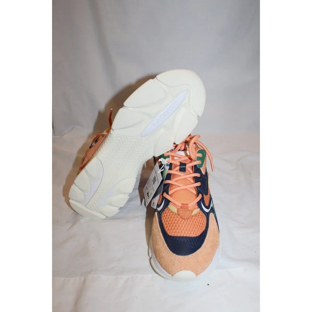 Lacoste L003 Neo 224 2 SMA Chunky Runner Sneaker Orange Navy Men US 9 EU 42